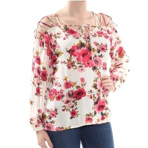 Floral top with cut outs